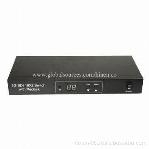 3G SDI 16 x 2 Switcher with Reclock, Supports Wide Range of Data Rate 270Mbps-2.97Gbps